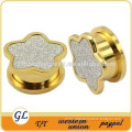 TP011138 sandpaper star shaped ear body piercing earrings , ear plug body piercing jewelry